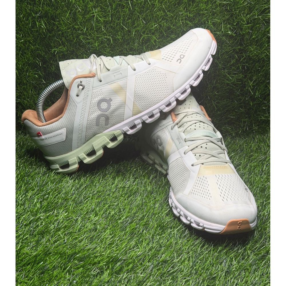 On Running Cloudstratus Women Shoes White Almond Running Sneakers Size 10